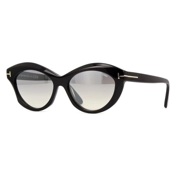 A0907Z New TOM FORD Toni Black Cat Eye FT1111/S 01C Sunglasses Women - Picture 1 of 4